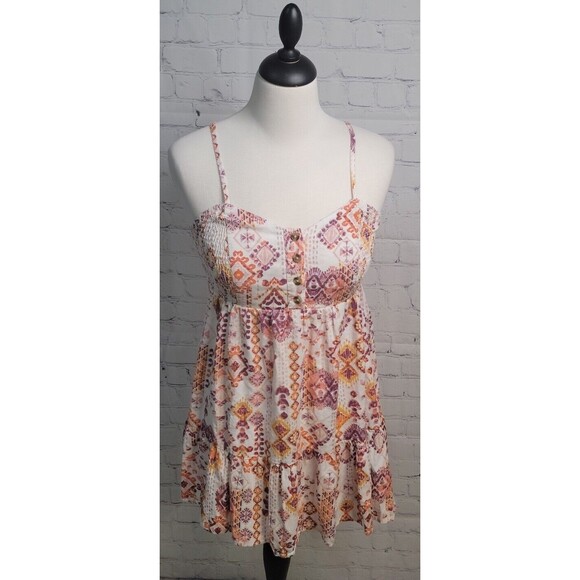 Jolie & Joy Mini Dress size Sm Lightweight Spaghetti Strap Geometric Print - Picture 1 of 8
